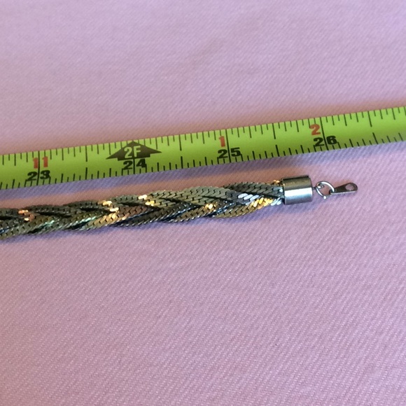 FINAL SALE PRICE Tri-Color Braided Metal Necklace and Bracelet Set - Picture 5 of 5